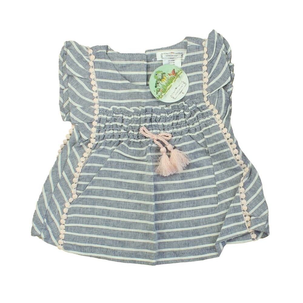Aphorism Girls Blue | White | Stripes Dress size: 6-9 Months
